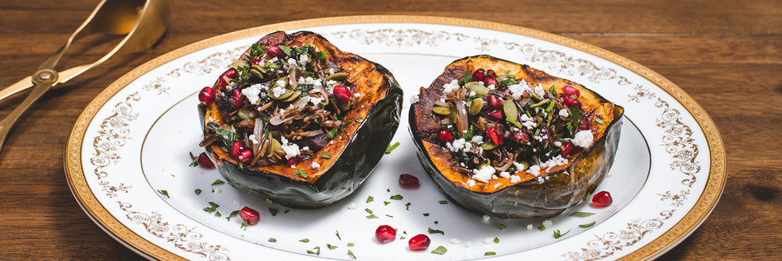 Butternut buča s solato iz divjega riža